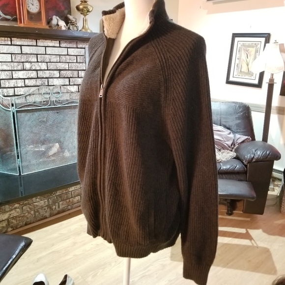 Lucky Brand men's zip front sweater jacket sz L - Picture 5 of 7